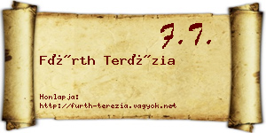 Fürth Terézia névjegykártya